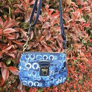 Coach Patterned Blue Crossbody Bag